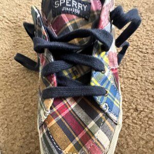 Plaid Sperry Shoes size 9 Like NEW